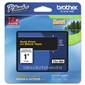 Labels | Brother P-Touch TZE354 0.94 in. x 26.2 ft. TZe Standard Adhesive Laminated Labeling Tape - Gold on Black image number 0