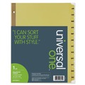 Dividers & Tabs | Universal UNV20814 11 in. x 8.5 in. 12-Tab Jan. to Dec. Deluxe Preprinted Plastic Coated Tab Dividers with Black Printing - Buff (1 Set) image number 1