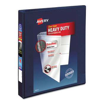 Avery 79809 3 One Touch EZD Rings 1 in. Capacity 11 in. x 8.5 in. Heavy-Duty View Binder with DuraHinge - Navy Blue
