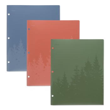Five Star 330027 11 in. x 8.5 in. Recycled Plastic Two-Pocket Folder - Randomly Assorted
