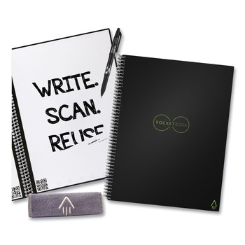 Rocketbook EVR-L-K-A 16-Sheets 11 in. x 8.5 in. Dotted Rule Core Smart Notebook - Black Cover