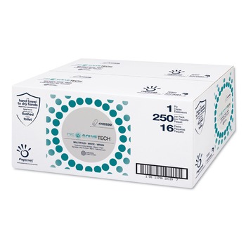 Papernet 410339 9.5 in. x 9.25 in. 1-Ply Multifold DissolveTech Paper Towel - White (4000/Carton)