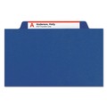 File Folders | Smead 18732 Four SafeSHIELD Fasteners 1 Divider Legal Size Four-Section Pressboard Top Tab Classification Folders - Dark Blue (10/Box) image number 2