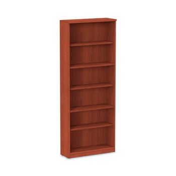 Alera ALEVA638232MC 31.75 in. x 14 in. x 80.25 in. Valencia Series 6-Shelf Bookcase - Medium Cherry