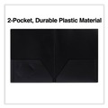 File Folders | Universal UNV20540 100-Sheet Capacity 11 in. x 8.5 in. 2-Pocket Plastic Folders - Black (10/Pack) image number 3
