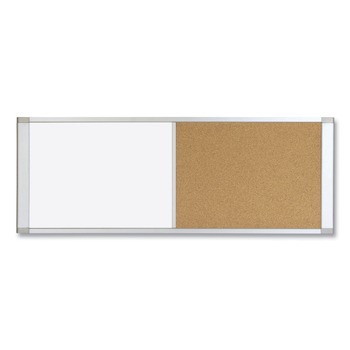 MasterVision XA10003700 36 in. x 18 in. Cubicle Workstation Magnetic Dry Erase/Bulletin Board Combo - Tan/White Surface/Satin Aluminum Frame