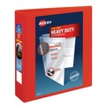 Binders | Avery 79225 11 in. x 8.5 in. DuraHinge 3-Ring Heavy-Duty View Binder with 2 in. Capacity - Red (6/Carton) image number 0