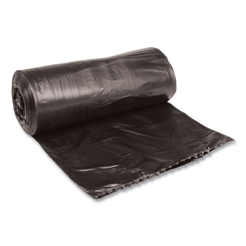 Boardwalk H6639MKKR01 33 Gallon 0.5 mil 33 in. x 39 in. Perforated Roll Low-Density Waste Can Liners - Black (25 Bags/Roll, 8 Rolls/Carton)
