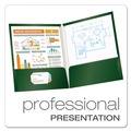 File Folders | Oxford 51717 100-Sheet Capacity 11 in. x 8.5 in. High Gloss Laminated Paperboard Folder - Green (25/Box) image number 2