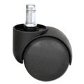 Office Chair Casters | Alera ALECASTERHT1 1-1/2 in. B Stem Dual Wheel Hooded Casters - Matte Black (5/Set) image number 2