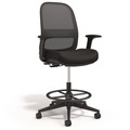 Office Chairs | Alera ALEKP46BME17 Kempton 26.57 to 33.62 Seat Height Fabric Mesh Task Stool Supports Up to 275 lbs. - Black Seat/Black Back/Black Base image number 0