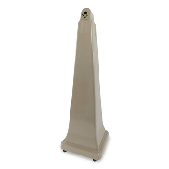 SMOKING RECEPTACLES | Rubbermaid Commercial FG257088BEIG 12.25 in. x 39.75 in. 1 gal. GroundsKeeper Pyramid Cigarette Waste Collector - Beige