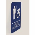 Floor Signs & Safety Signs | Headline Sign 7774 6 x 9 Men's Restroom ADA Sign - Blue Face/White Graphics image number 1