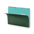 File Folders | Smead 10235 1/3-Cut Tabs Assorted Letter Size 0.75 in. Expansion Interior File Folders - Aqua (100/Box) image number 2
