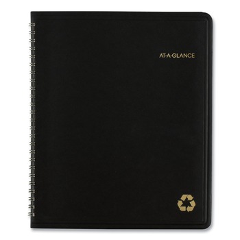 AT-A-GLANCE 70120G05 8.75 in. x 7 in. 12-Month (Jan to Dec): 2025 Recycled Monthly Planner with Perforated Memo Section - Black Cover