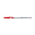 Pens | Universal UNV27412 Medium 1 mm Stick Ballpoint Pen - Red Ink, Gray/Red Barrel (1 Dozen) image number 3
