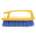 Cleaning Brushes | Rubbermaid Commercial FG648200COBLT 6 in. Iron-Shaped Scrub Brush - Yellow/Blue image number 0