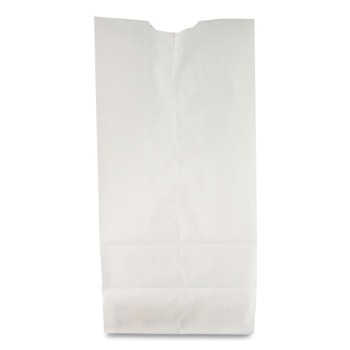 Ross & Wallace Paper Products 120310500PK/BL 7 in. x 4.38 in. x 13.75 in. #10 Size Grocery Paper Bags - White (500/Bundle)