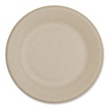Bowls and Plates | World Centric PL-SC-U6-LFS 6.1 in. Diameter Ripple Edge Paper Fiber Plates - Natural (1000/Carton) image number 0