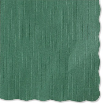 TABLETOP AND SERVEWARE | Hoffmaster 310528 9-1/2 in. x 13.50 Solid Color Scalloped Edge Placemats - Hunter Green (1000/Carton)