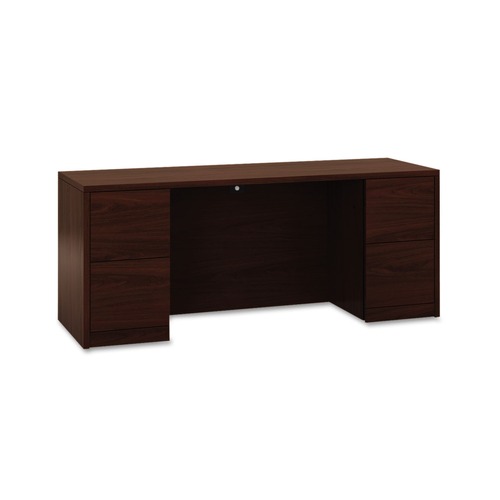 Office Desks & Workstations | HON H105900.NN 72 in. x 24 in. x 29.5 in. 10500 Series Kneespace Credenza With Full-Height Pedestals - Mahogany image number 0