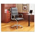 Alera | Alera ALENR4219 Neratoli Series Supports Up to 275 lbs. Mid-Back Slim Profile Faux Leather Chair - Black Seat/Back, Chrome Base image number 6
