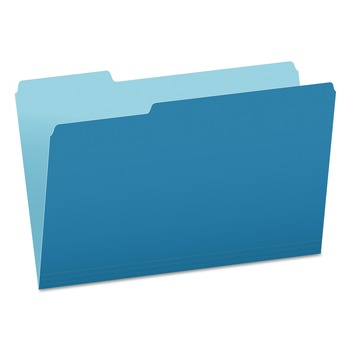 Pendaflex 153 1/3 BLU 1/3-Cut Tabs Assorted Legal Size Colored File Folders - Blue/Light Blue (100/Box)