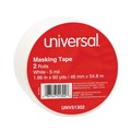Tapes | Universal UNV51302 3 in. Core 48 mm x 54.8 mm General Purpose Masking Tape - Beige (2/Pack) image number 2