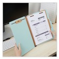 File Folders | Universal UNV10404 1.75 in. Expansion 1 Divider 4 Fasteners Letter Size Four-Section Pressboard Classification Folders - Light Blue (20/Box) image number 2