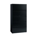 Office Filing Cabinets & Shelves | Hirsh Industries 14992 36 in. x 18.62 in. x 67.62 in. 5 Letter/Legal/A4-Size File Drawers Lateral File Cabinet - Black image number 0