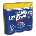Hand Wipes | LYSOL Brand 19200-82159 7 in. x 7.25 in. 1-Ply Disinfecting Wipes - Lemon and Lime Blossom White (4/Carton) image number 2