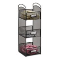 Desktop Organizers | Safco 3290BL 6 in. x 6 in. x 18 in. Steel Mesh 3 Compartments Onyx Breakroom Organizers - Black image number 2
