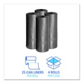 Trash & Waste Bins | Boardwalk H6036TGKR01 30 Gallon 0.95 mil 30 in. x 36 in. Perforated Roll Low-Density Waste Can Liners - Gray (25 Bags/Roll, 4 Rolls/Carton) image number 4