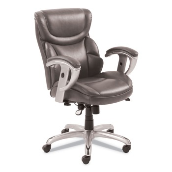  | SertaPedic 49711GRY 18.75 in. to 21.75 in. Seat Height Supports Up to 300 lbs. Emerson Task Chair - Gray Seat/Back, Silver Base