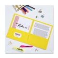 Just Launched | Avery 47992 40 Sheet Capacity 11 in. x 8.5 in. Two-Pocket Folder - Yellow (25/Box) image number 5
