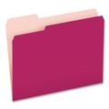 File Folders | Pendaflex 4210 1/3 PIN 1/3-Cut Assorted Tabs Interior Letter File Folders - Pink (100/Box) image number 2