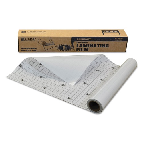 Laminating Supplies | C-Line 65050 24 in. x 50 ft. 2 Mil. Cleer Adheer Self-Adhesive Laminating Film image number 0