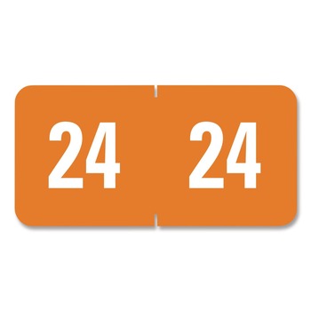Smead 67924 0.5 in. x 1 in. 24 Yearly End Tab File Folder Labels - Orange (250/Pack)