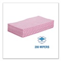Paper Towels and Napkins | Boardwalk BWK-N8140 12 in. x 21 in. Foodservice Wipers - Pink/White (200/Carton) image number 3