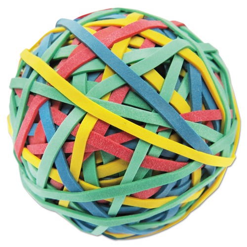 Rubber Bands | Universal UNV00460 3 in. Diameter Size 32 Rubber Band Ball - Assorted Colors image number 0