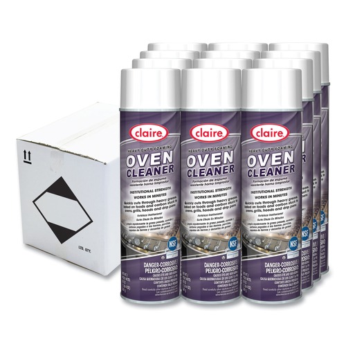 Cleaning & Janitorial Supplies | Claire CL824 20 oz. Aerosol Spray Heavy Duty Foaming Oven Cleaner (12/Carton) image number 0