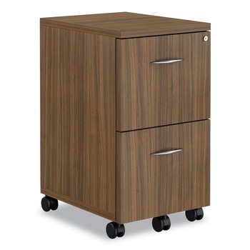 Alera VA582816WA 15.38 in. x 20 in. x 26.63 in. Valencia Series 2-Drawer Mobile Pedestal - Walnut