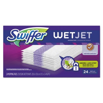 CLEANING AND SANITATION | Swiffer 08443 WetJet 11.3 in. x 5.4 in. System Refill Cloths - White (24/Box)