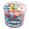 Arts & Crafts Supplies | Cra-Z-Art 108076 12.63 in. Washable Sidewalk Jumbo Chalk in Storage Bucket with Lid and Handle - Assorted Colors (20/Pack) image number 1