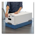 Boxes & Bins | Bankers Box 0070409 12 in. x 24.13 in. x 10.25 in. STOR/FILE Medium-Duty Strength Storage Boxes for Letter Files - White/Blue (20/Carton) image number 5