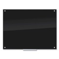 White Boards | U Brands 171U00-01 47 x 35 Glass Dry Erase Board - Black Surface image number 0