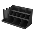 Breakroom Supplies | Mind Reader COMORG2-BLK 24 in. x 11.8 in. x 12.5 in. 14-Compartment Extra Large Coffee Condiment and Accessory Organizer - Black image number 3