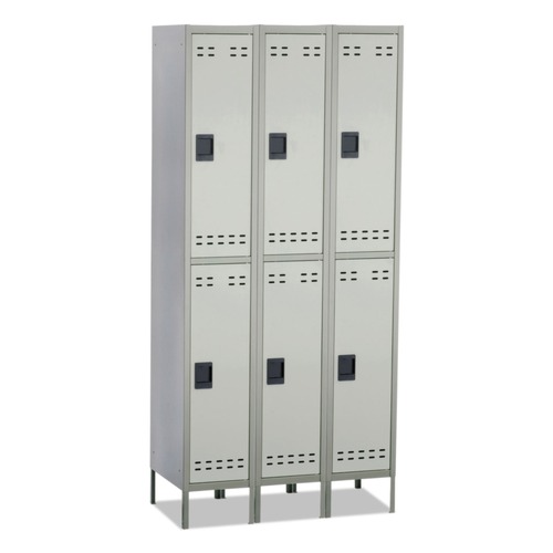 Office Filing Cabinets & Shelves | Safco 5526GR 36 in. x 18 in. x 78 in. Three-Column Locker Double-Tier - Two-Tone Gray image number 0