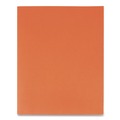 File Folders | Oxford 57510EE 0.5 in. Capacity 11 in. x 8.5 in. Embossed Leather Grain Paper Twin-Pocket Folder - Orange (25/Box) image number 2