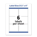 Labels | Avery 05524 Waterproof 3.33 in. x 4 in. Address Labels for Laser Printers - White (6/Sheet, 50 Sheets/Pack) image number 4